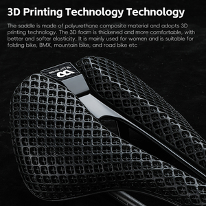 Sillín de Bicicleta Ultraligero de Fibra de Carbono para Mujer, Impreso en 3D con Ventilación, Punta Corta, Negro, para Todas las Estaciones, para Ciclismo - Product Image 2