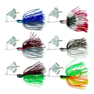 Leurre de pêche en eau salée de qualité japonaise Chatterbait 3D Eyes Jupe en caoutchouc Spinner Buzzbait Chatter Bait