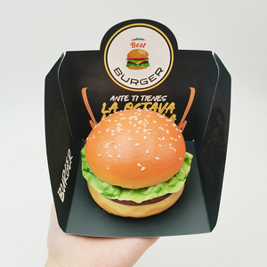Bandejas personalizadas Eco-Friendly <span class=keywords><strong>Flat</strong></span> Kraft Papelão Papel Comida Para Snacking E Takeaway Hamburger Food Boat Forma Bandeja Com Logotipo - Product Image 1