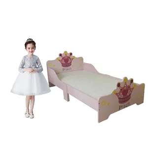 WEIFU طفل أثاث غرف نوم اطفال الأميرة نمط الوردي الفتيات تجميع سرير خشبي
