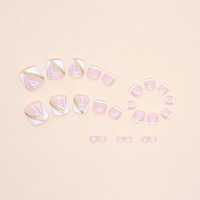 Simple pur blanc français diamant cassé pied porter poudre ongles frais ongles en gros rond couverture complète amovible pied ongles