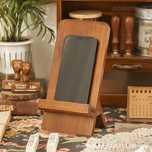 <b>Retro</b> Wooden Tablet Stand 11x7.5x22.5cm Solid Wood Reading Rack For <b>Desk</b> Use - Product Image 2