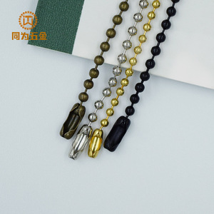 โซ่ลูกปัดโลหะ 2.4 มม. เหล็กชุบเงิน ทอง ดำ สำหรับรองเท้า ป้ายเสื้อผ้า - Product Image 1