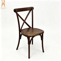Chaise de salle à manger PP à dossier croisé avec structure interne en acier, chaise vintage à dossier en X pour événements, hôtels, fêtes et mariages