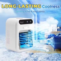 Ventilateur Rafraîchisseur d'Air Portable, Climatiseur Mini USB Rechargeable, Ventilateur Silencieux à 6 Vitesses, Ventilateur de Bureau à Refroidissement par Eau