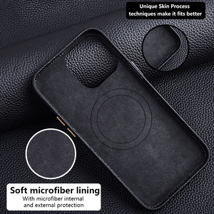 DL vendita calda primo strato di cuoio genuino Pebble grano di ciottoli protezioni per lenti all'ingrosso in pelle di design custodie per telefono per <span class=keywords><strong>Iphone</strong></span> - Product Image 2