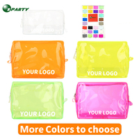 Tas kosmetik transparan plastik mudah terurai kustom kantung Makeup Travel perlengkapan mandi tas kecantikan PVC bening tas kosmetik wanita