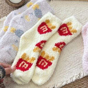 Coral Fleece <b>Socks</b> Women's Thickened Warm Home Mid-Calf <b>Socks</b> For Autumn <b>Winter</b> Sleeping Maternity Floor Wear - Product Image 2