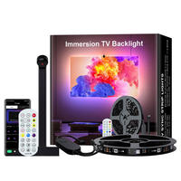 Bande lumineuse LED à changement de couleur avec contrôle par application de synchronisation musicale pour rétroéclairage TV, décoration de salle de jeux, corps en plastique