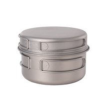 Ensemble de cuisine de camping en titane 700 ml, comprenant une casserole et une mini-poêle, ultra-léger, pour la randonnée en plein air