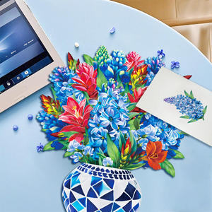 Vase Mosaïque 3D Personnalisé de Luxe en Carton Recyclable Écologique avec Fleurs de Jacinthe, <span class=keywords><strong>Carte</strong></span> de Vœux Artisanale Réaliste en Papier pour la Fête des Mères - Product Image 6