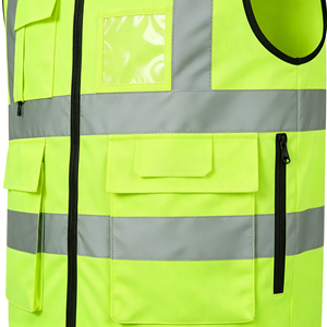 High Visibility Breathable Safety Vest for <b>Construction</b> & Traffic <b>Work</b>, Reflective Logo <b>Work</b> <b>Jacket</b> - Product Image 5
