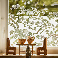 Fancyfix pin arbre UV bloquant PVC fenêtre Film statique s'accrochent Protection de la vie privée pour la maison chambre bureau hôtel décor