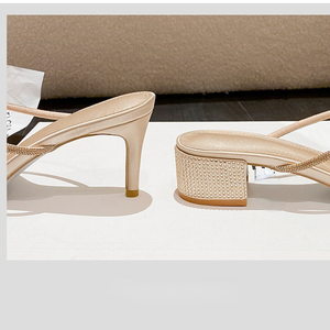 Latest Fashion Estilo De Tacones Rhinestone Open Toe Sandals <b>Silver</b> Bottom Heels for Ladies - Product Image 6