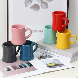 Taza de Cerámica Personalizada de Color Sólido, Taza de Café con Forma de Cintura, Taza de Té de Porcelana - Product Image 1