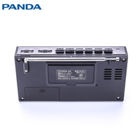 Radio cassette portable PANDA blanc/noir AM/FM avec enregistreur, microphone intégré, prise casque, prise SD/USB, prise en charge MP3, alimentation AC/DC
