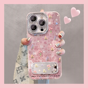 Coque de téléphone miroir à paillettes diamantées avec nœud pour iPhone 16 17 Pro Max 15 Pro 14 13 12, étui laser - Product Image 5