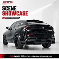 Diffuseur de pare-chocs arrière en fibre de carbone sèche ZESON style PAK pour BMW X6 G06 Pre-LCI LCI