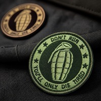 Patch tactique brodé humoristique en forme de grenade, motif étoile circulaire, badge Velcro pour vêtements et sacs à dos