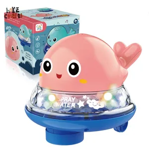 Hoye शिल्प लोकप्रिय बच्चों बाथटब बौछार खिलौने व्हेल आकार स्प्रे पानी स्नान खिलौना ध्वनि और प्रकाश के साथ प्यारा बच्चा स्नान खिलौने