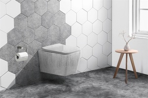 โถสุขภัณฑ์แบบแขวนผนังไร้ขอบเซรามิก สีชมพูสำหรับผู้หญิง ผลิตในจีน - Product Image 4