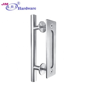 SUS satin kết thúc Ống Vuông Barn Door phần cứng với xử lý thoải mái - Product Image 5