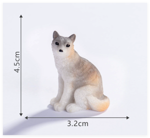 A granel 3D miniatura blanco realista resina salvaje Lobo estatuilla adornos de jardín decoración niños bosque Animal modelo juguetes regalos - Product Image 2