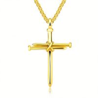 Groothandel goedkope prijs titanium staal kruisketting klassieke eenvoudige en veelzijdige roestvrijstalen nagelhanger ketting