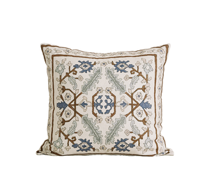 French Modern Vintage Linen Cotton Print <b>Sofa</b> Cushion <b>Cover</b> Floral Tassels Fringe Throw Pillow Case Living Room Decor Hotel - Product Image 1
