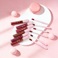 GULF GIRL Kit de Rouge à Lèvres Mat et Crayon à Lèvres Imperméable Longue Tenue, Couleur Nude, Anti-transfert, Emballage Rose