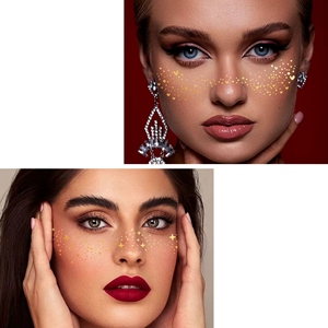 Glitter Freckles Face <b>Tattoo</b> Sticker Gold Silver Water Transfer Makeup Patch for Party Stage - Product Image 3