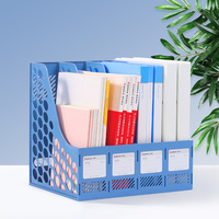 Modèle 858 Classeur A4 en maille plastique pour école Porte-revues de bureau à 4 colonnes Boîte de rangement de données pour archives de papeterie de bureau