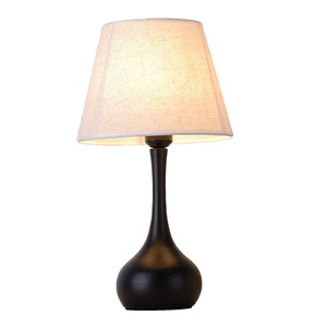 Classic Cloth Cover Iron Vase Black Column Office Lighting Table <strong>Lamp</strong> Warm <strong>Fabric</strong> l Bedroom Bedside Sofa Hotel Table Light - Product Image 6