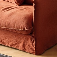 Sofá Modular Moderno Estilo Japonés para Sala de Estar, Extensible, de Tela de Lino, con Mechones, Rectangular, de Tres Plazas, Esquinero, Ajustable