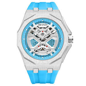 Reloj Mecánico Automático Luminoso, Reloj de Pulsera de Silicona Transparente con Esqueleto para Hombre, Resistente al Agua - Product Image 5