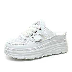 Zapatos transpirables para mujer, zapatos casuales de verano con suela gruesa y superficie tejida, sandalias de moda para mujer - Product Image 1