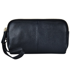 Bolso de Mano de Cuero Genuino para Mujer, Modelo 2025, Estilo Casual Simple con Cierre, Texturizado, Pequeño, Venta al Por Mayor - Product Image 5