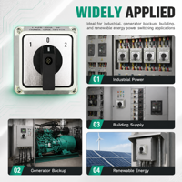 WNZJ LW28-20A 1-0-2 Interrupteur Rotatif à Came Industriel Électrique 230-440V 20A Gris Extérieur IP65 Étanche Certifié CE