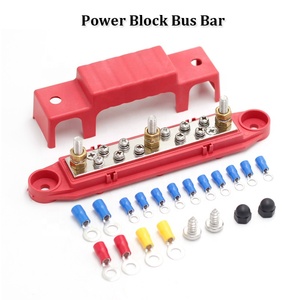 Carte de câblage de goujon à vis M6 1/4 "barre omnibus électrique en cuivre pur 150A <span class=keywords><strong>bornier</strong></span> de Distribution de bateau KIT noir (paire rouge et noir) - Product Image 5