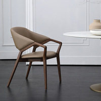 Chaise de salle à manger italienne minimaliste en bois massif avec accoudoirs Design moderne et simple pour la maison, la cuisine et le mobilier de bureau