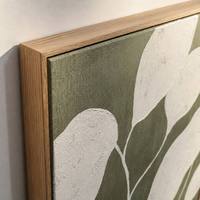Peinture à l'huile de feuilles minimalistes naturelles, œuvre d'art botanique peinte à la main, encadrée, prête à accrocher pour la décoration de la maison, de l'hôtel ou du bureau