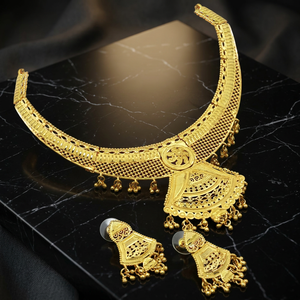 Wholesale 14K 18K 24K Gold Plated Box Chain Forming Short Necklaces Women's Traditional Wedding Earrings Set Jewelry Brass - Product Image 3