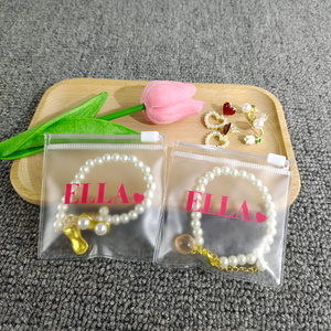 Sacs d'emballage pour bijoux en PVC transparent réutilisables avec fermeture éclair, personnalisables avec un logo - Product Image 1