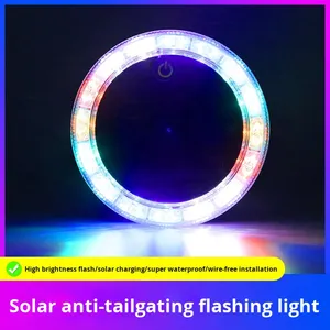 Lampe d'avertissement anti-collision arrière de voiture, sans fil, lumières d'avertissement de porte ouverte, lumière d'avertissement solaire <span class=keywords><strong>rouge</strong></span>, nouveau - Product Image 2
