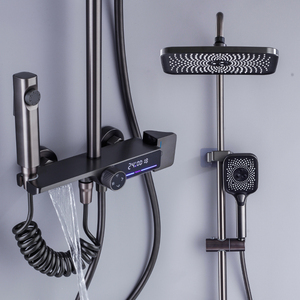 Sang trọng công nghệ cao <span class=keywords><strong>LED</strong></span> kỹ thuật số vòi hoa sen Set Brass phòng tắm vòi hoa sen bộ hoàn chỉnh nước nóng và lạnh Mixer - Product Image 3