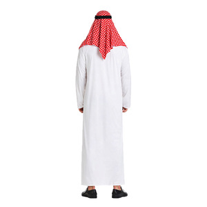 Conjunto de disfraz árabe de cinco piezas con pañuelo para la cabeza, túnica, gafas de sol, cadena y bigote para fiestas y actuaciones - Product Image 5