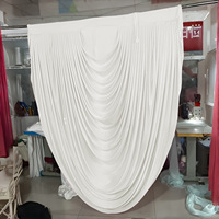 Rideau semi-circulaire ondulé pour toile de fond de mariage, accessoires de décoration, grand rideau de scène en polyester et terylène