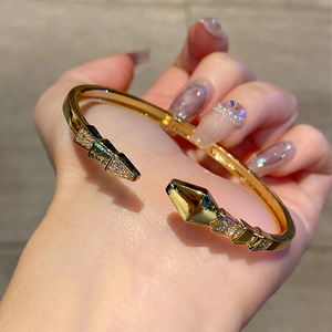Conjunto de Pulseras de Diamantes, Oro de 18K, Diamantes Sintéticos, Diseño de Serpiente, Joyería para Mujer, Regalo, Uso Diario - Product Image 3
