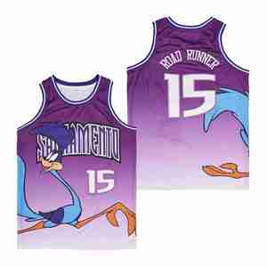 Jersey Basket Bordir Jahitan Sublimasi Ukuran US Gaya Jalanan Vintage # 15 ROAD RUNNER # 0 PABLO Seragam Pria yang Bernapas - Product Image 3