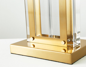 Hàng Mới Hiện Đại Sang Trọng Vải Bóng Râm Phong Cách Mỹ Pha Lê Đèn Bàn Led - Product Image 3